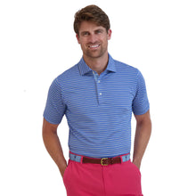 Load image into Gallery viewer, Fairway &amp; Greene Michael Stripe Mens Golf Polo - Baltic/Sea Hay/XL
 - 1