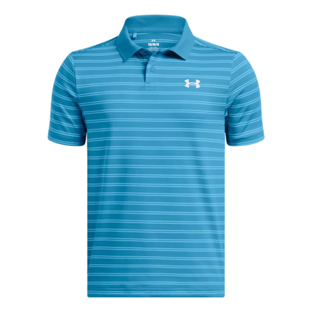 Under Armour Matchplay Stripe Boys Golf Polo - Ether Bl/Stream/XL