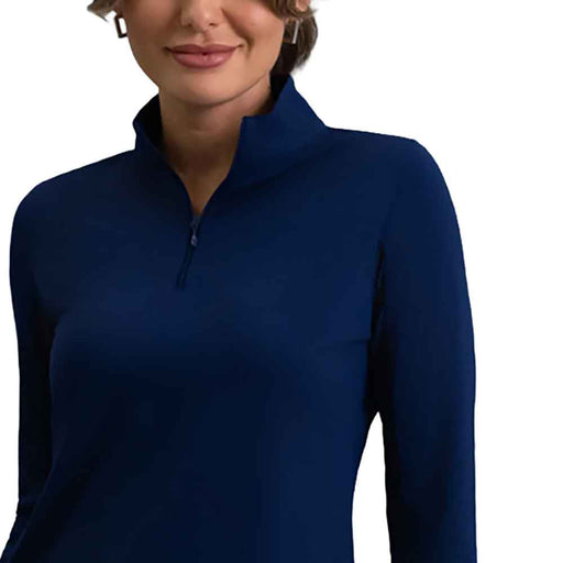 Ibkul Essential Solid Mock LS Womens Golf QZ