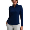 Ibkul Essential Solid Mock Long Sleeve Womens Golf Quarter-Zip