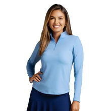 Load image into Gallery viewer, Ibkul Essential Solid Mock LS Womens Golf QZ - Peri/XL
 - 10