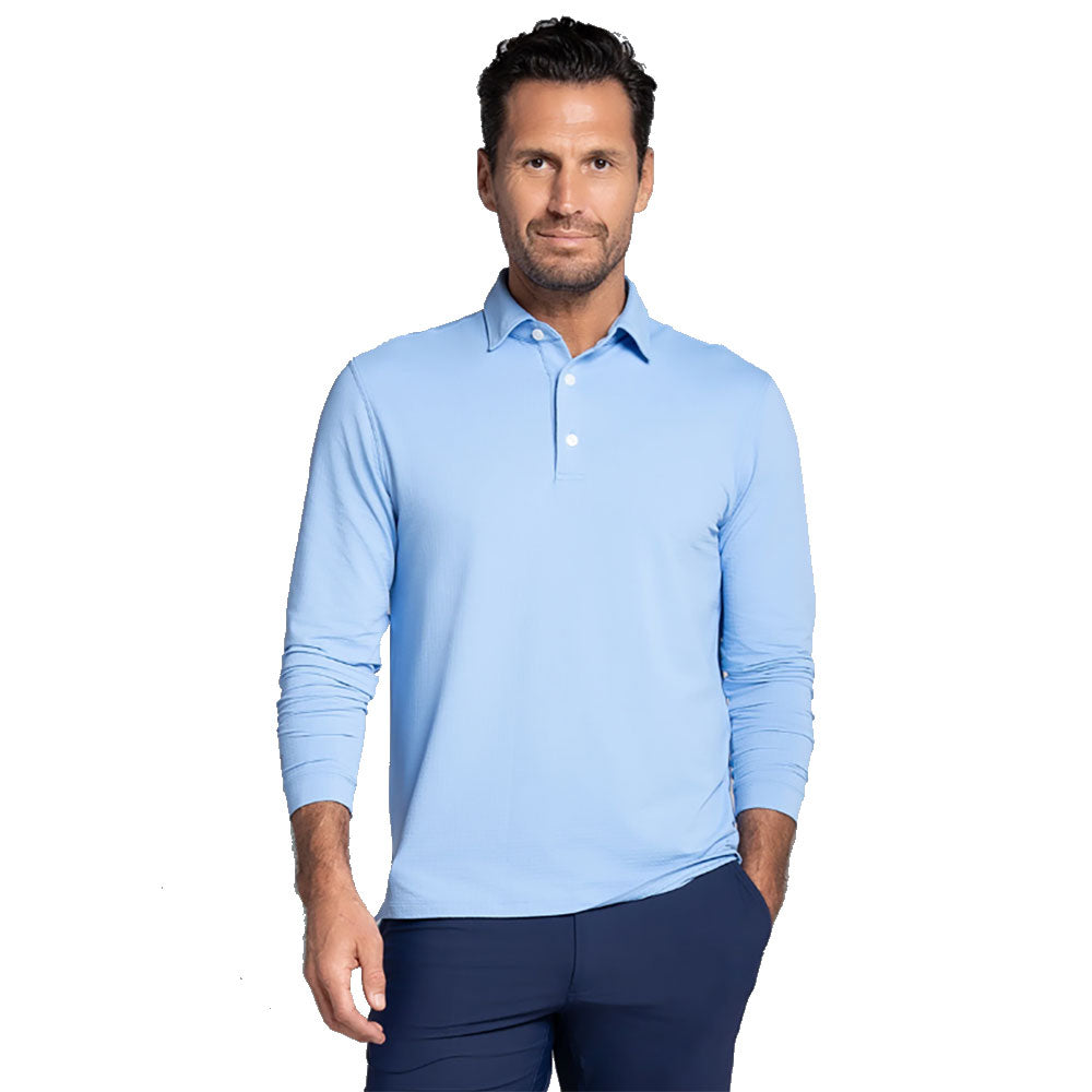 Ibkul Essential Solid LS Mens Golf Polo - Peri/XL