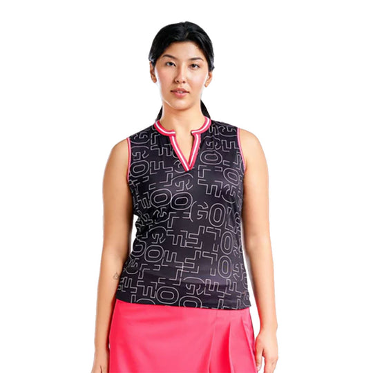 NVO Vivian Mock Sleeveless Womens Golf Polo