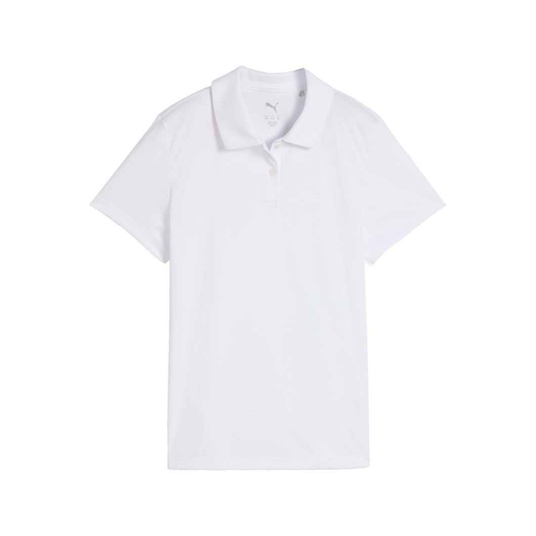 Puma Pure Short Sleeve Girls Golf Polo - White Glow/L