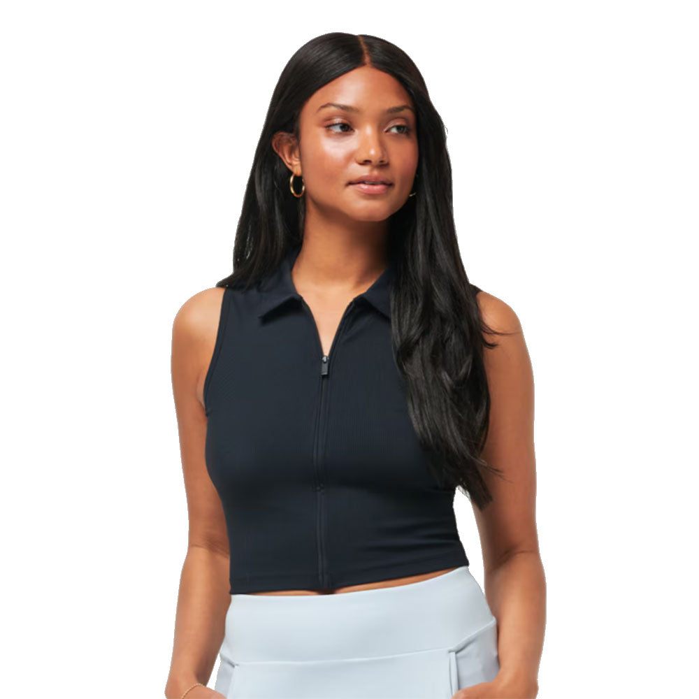 Travis Mathew Midline Womens Sleeveless Golf Polo - Black/L