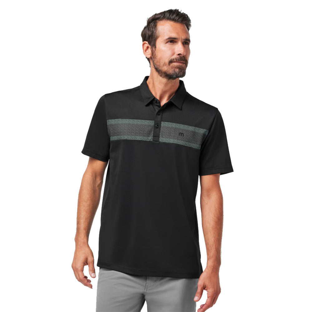 TravisMathew Good Good Mens Golf Polo - Black/Eggshell/XL