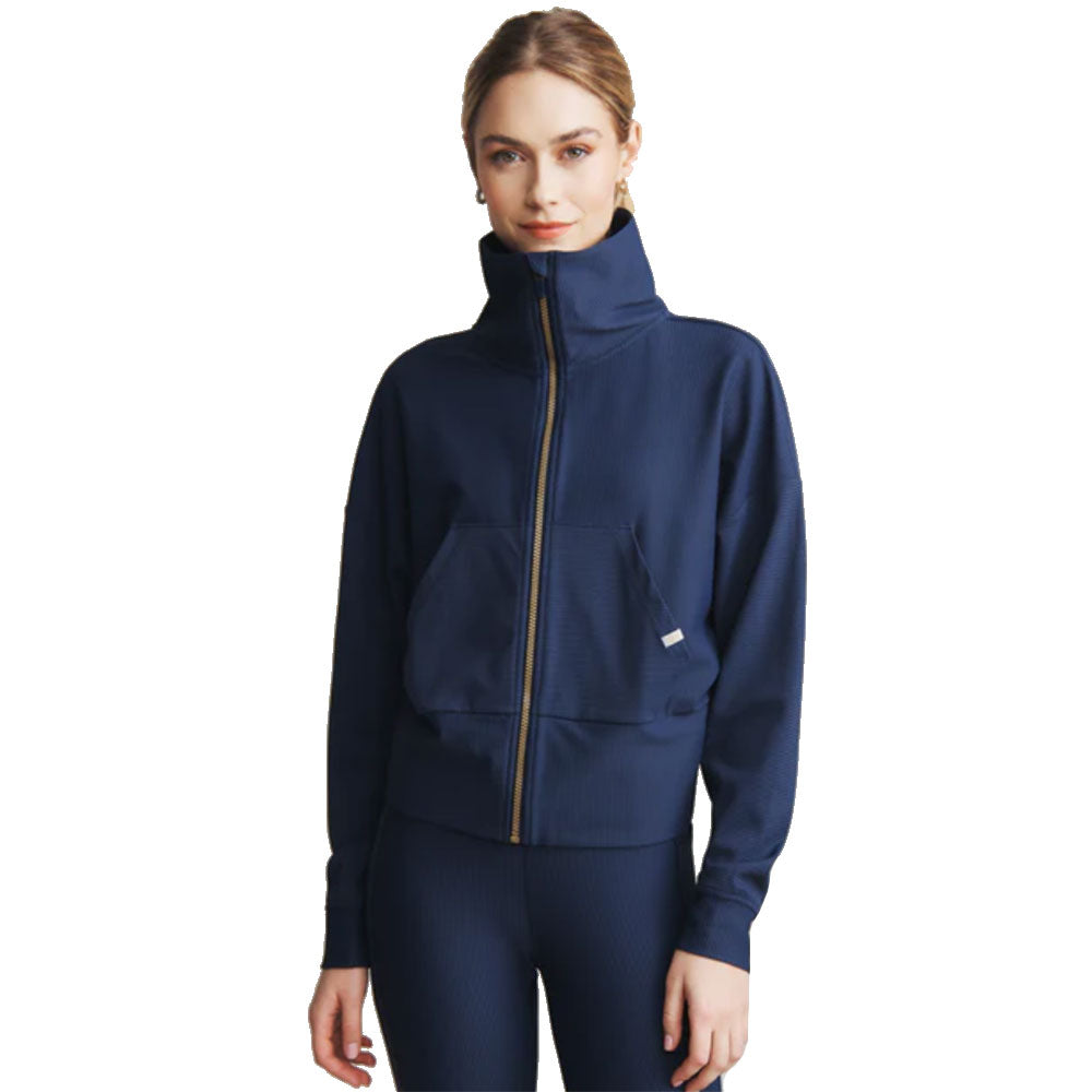 Rhone Ripple Full Zip Womens Golf Pullover - Navy Blue/M