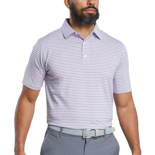 FootJoy Balance Stripe Lisle Mens Golf Polo - Sky/Wt/Dnm/P Lm/XL