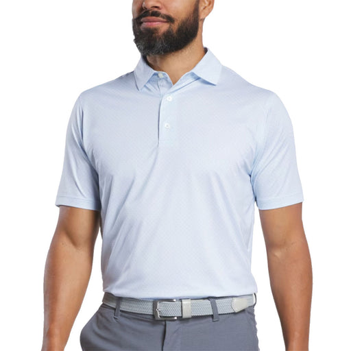 FootJoy Loop Print Lisle Mens Golf Polo - White/Skyway/XL