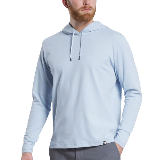 FootJoy Ottoman Jacquard Pullover Mens Golf Hoodie - Skyway/XL