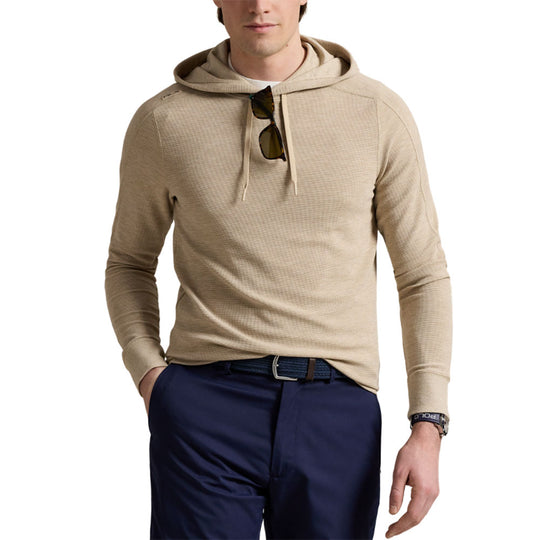 RLX Ralph Lauren Tech Waffle Sand Heather Mens Hoodie
