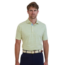 Load image into Gallery viewer, Fairway &amp; Greene Harbour Stripe Mens Golf Polo - Sea Hay/XL
 - 1