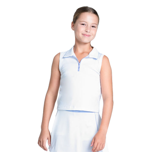 Lucky In Love Club Zip Sleeveless Golf Polo - Baby Lavender/M