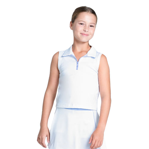 Lucky In Love Club Zip Sleeveless Golf Polo