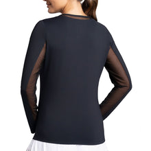 Load image into Gallery viewer, Ibkul Essential Solid LS Crew Mesh Wmn Tenns Shirt
 - 2