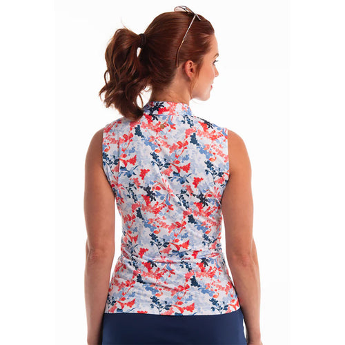 EP New York Vine Floral Print Womens Short Sleeve Golf Polo - 2