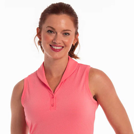 EP NY Seersucker Shawl Collar Womens SS Golf Polo