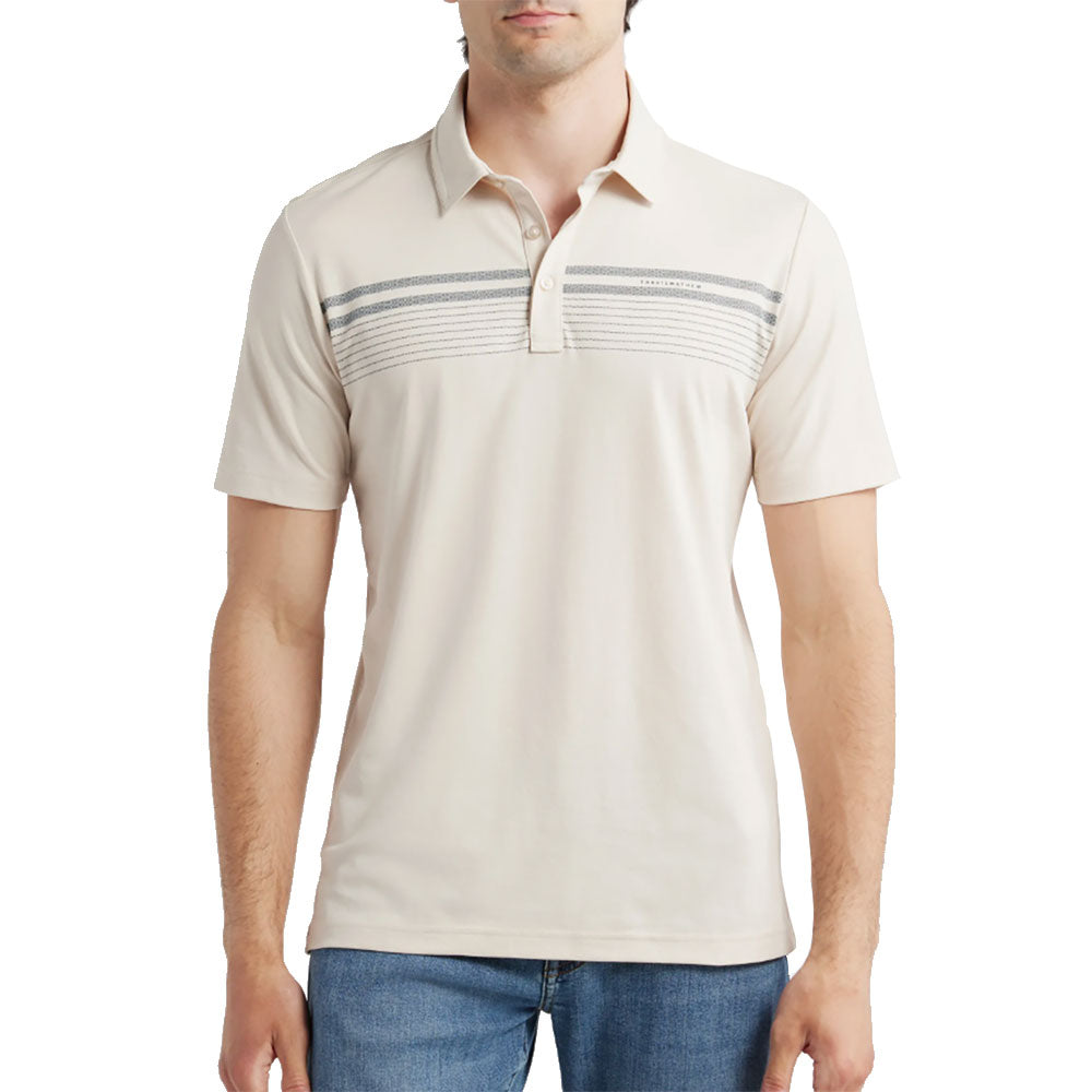 TravisMathew Cathedral Mens Golf Polo - Moonbeam/XL