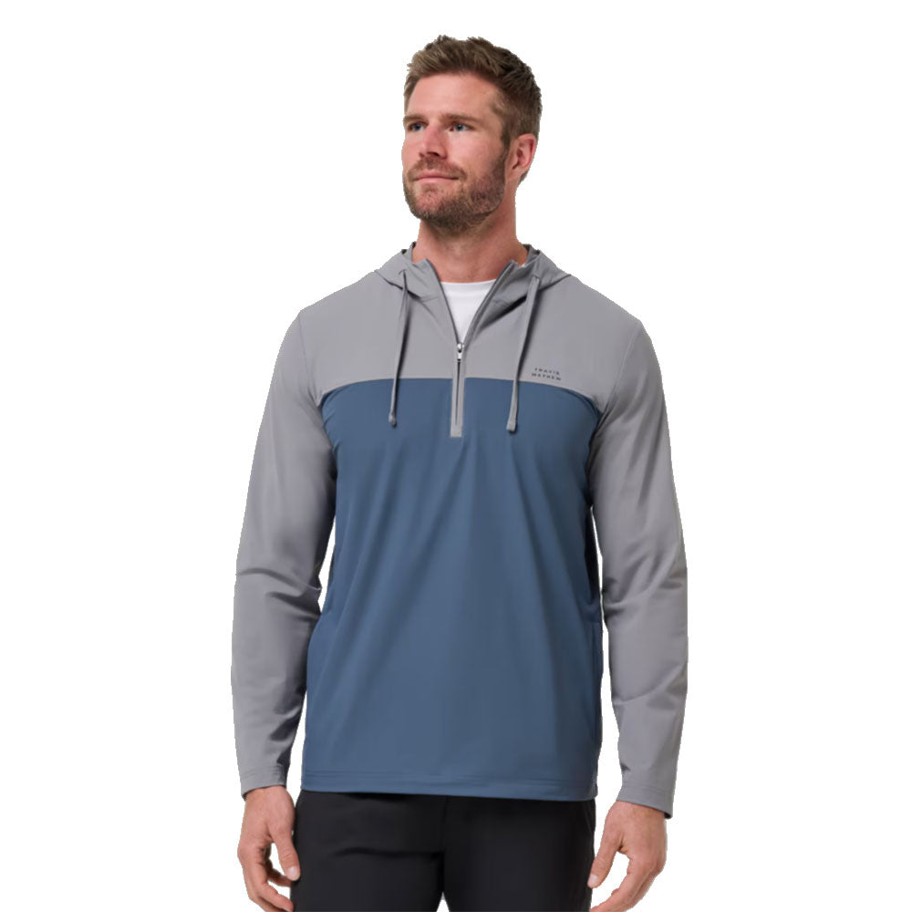 TravisMathew Rail Transport Mns Hooded QZ Pullover - Quiet Shade/XL