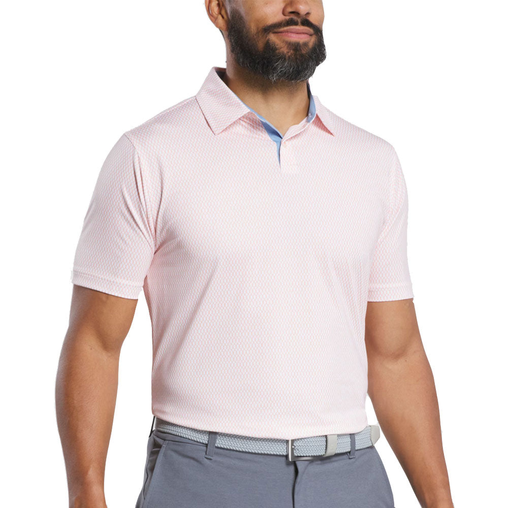 FootJoy Irongate Lisle Mens Golf Polo - White/Orange/XXL
