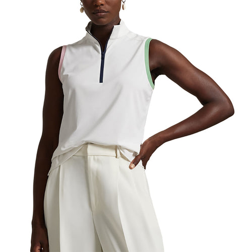 RLX Polo Golf Air Tech Pique Quarter-Zip Sleeveless Womens Golf Polo