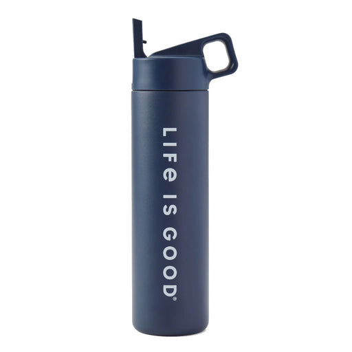 Life Is Good Tonal Wordmark 20oz Water Bottle - Tidal Blue