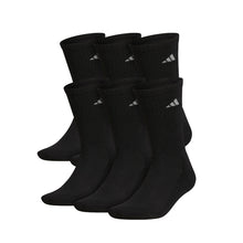Load image into Gallery viewer, Adidas Athletic Cushioned Mens Crew Socks 6-Pack - BLK/ALUMINUM 2/L
 - 1