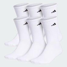 Load image into Gallery viewer, Adidas Athletic Cushioned Mens Crew Socks 6-Pack - White/Black/L
 - 2
