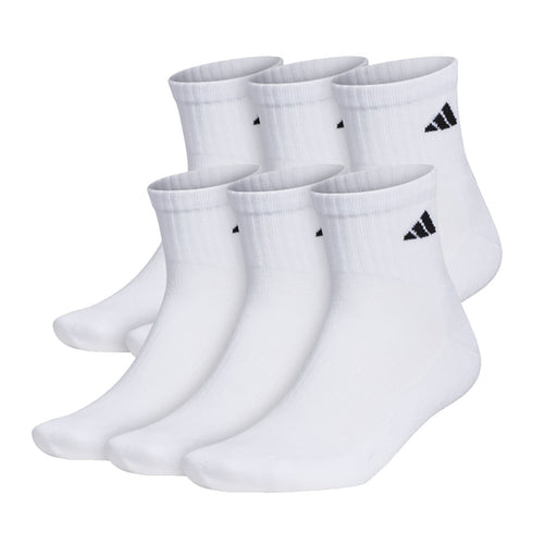 Adidas Athletic Cushioned Men Quarter Socks 6-Pack - White/Black/L