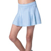 Lucky In Love Linen Stripe Pleat Girls Golf Skort
