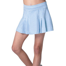 Load image into Gallery viewer, Lucky In Love Linen Stripe Pleat Girls Golf Skort - Periwinkle/M
 - 1