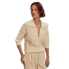 Load image into Gallery viewer, Varley Arney Half-Zip Knit Womens Polo Sweater - Egret/M
 - 1