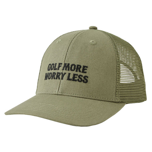 Life is Good Golf More Worry Less Uni Trucker Cap - Moss Green/One Size