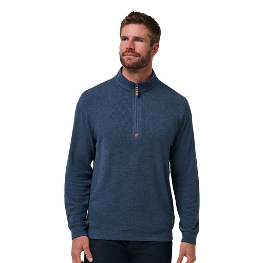 TravisMathew Cloud Mens Golf QZ Sweater - Heather Navy/XXL