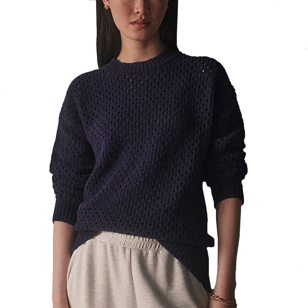 Varley Grady Boucle Womens Knit Sweater - Evening Blue/M