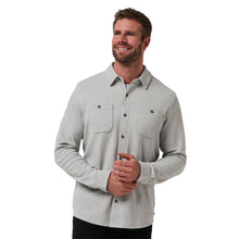Load image into Gallery viewer, TravisMathew Cloud Waffle Button Up Mens LS Shirt - Hthr Light Grey/XL
 - 1