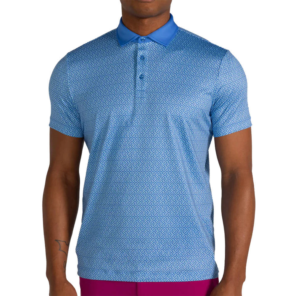 Redvanly Geo Icon Mens Golf Polo - Blue Yonder/XL