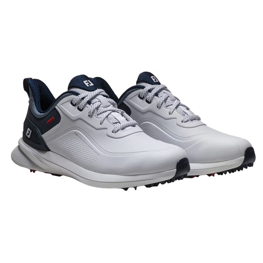 FootJoy Pro SL Mens Golf Shoes - Wht/Stl Blu/Pct/2E WIDE/12.0