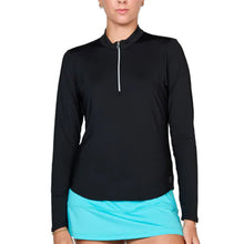 Load image into Gallery viewer, Sofibella UV Colors Womens Half-Zip LS Golf Shirt - Black/XL
 - 5