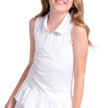 Load image into Gallery viewer, Lucky in Love Match Pleated Girls Golf Polo Dress - White/M
 - 1