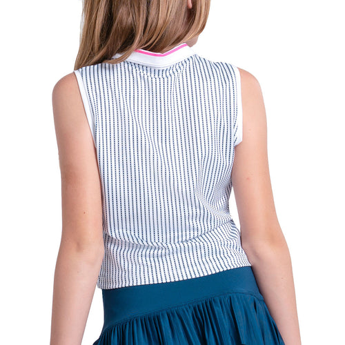 Lucky In Love Glow Point Zip Girls Sleeveless Golf Polo - 2
