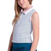 Load image into Gallery viewer, Lucky In Love Glow Point Girl Sleeveless Golf Polo
 - 3