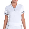 Lucky In Love Piped Fairway Womens Short Sleeve Golf Polo