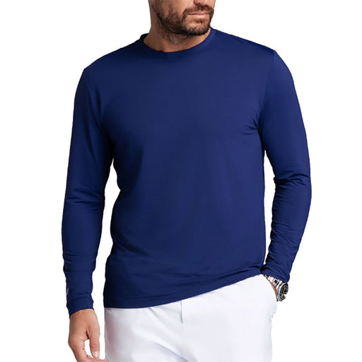 Ibkul Long Sleeve Crewneck Mens Tennis T-Shirt - Classic Navy/XL