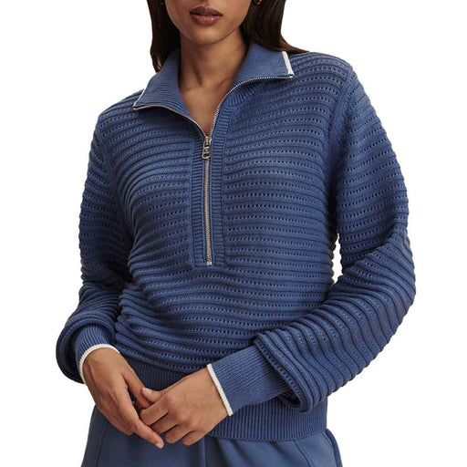 Varley Morwenna Half Zip Knit Womens Pullover - Bijou Blue/L