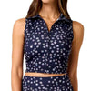 TravisMathew Moveknit Printed Sleeveless Womens Golf Zip Polo