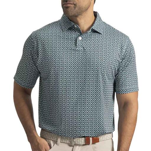 FootJoy Floral Mark Lisle Mens Golf Polo - Navy/Green/Wht/XXL