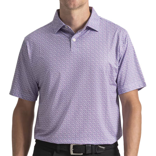 FootJoy Floral Mark Lisle Mens Golf Polo - Violet/Pink/Wht/XXL