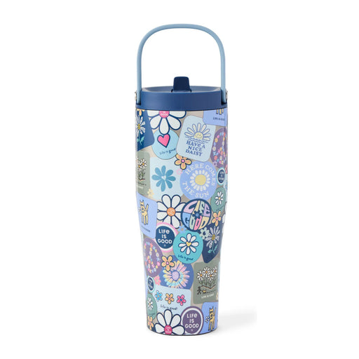 Life Is Good Floral Sticker 30oz Stainless Go Cup - Multi
