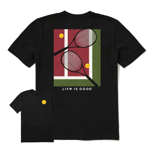 Life Is Good Tennis Court SS Crusher Mens T-Shirt - Faded Black/XXL